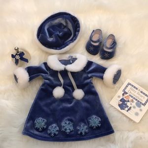 American Girl blue velvet winter set